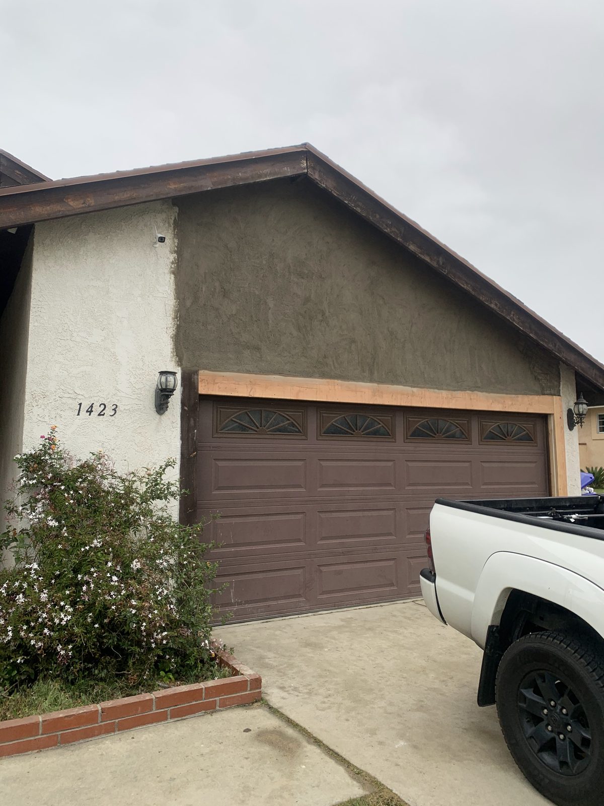 Finished two-tone home exterior